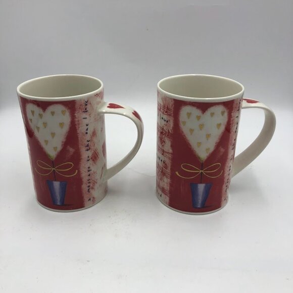 Dunoon Stoneware Heartstrings Design by Kate Mawdsley Set of 2 Ceramic Mugs - Picture 4 of 12